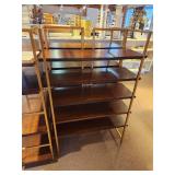 Metal Frame / Stained Wood Shelf Book Case 5-tier 32" x 14" x 48"