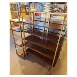 Metal Frame / Stained Wood Shelf Book Case 5-tier 32" x 14" x 48"