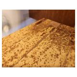 Bronze Finish Metal Frame / Wood Top End Table 14" x 9" x 19 1/2"