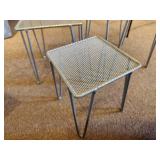 Lot of (3) Metal Wire Mesh Display Stands 7"x7"x8", 6"x6"x7" and 5"x5"x6"