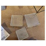 Lot of (3) Metal Wire Mesh Display Stands 7"x7"x8", 6"x6"x7" and 5"x5"x6"