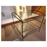 Glass Top / Metal Frame End Table / Display Table 2-tier 19" x 19" x 19"