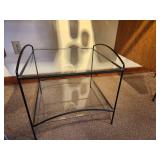 Glass Top / Metal Frame End Table / Display Table 2-tier 19" x 19" x 19"