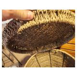 Hand-Woven Seagrass Wicker Storage Basket / Side Table 17" x 15"