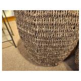Hand-Woven Seagrass Wicker Storage Basket / Side Table 17" x 15"