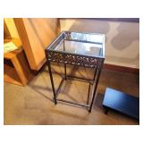 Glass Top / Metal Frame End Table 14" x 14" x 24"