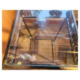 Glass Top / Metal Frame End Table 14" x 14" x 24"