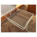 Lot of (4) Metal Wire Storage Baskets 16"x11"x8", 14"x10"x10", 11"x9"x6", 11"x9"x4-1/2"