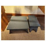 Lot of (3) Painted Wood Display Stool / Bench 14" x 7 1/2" x 7"