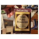 Lot of (2) 1:25 Scale Die-Cast Metal Collectibles - 1930 Ford Roadster Car and 12th Edition 1936 Ford Bank by Ertl Collectibles (in original packaging)