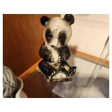 Lot of (2) Whisky Decanters - 1973 Jim Beam Tiffany Poodle, 1972 Erza Brooks Panda Bear by Heritage China