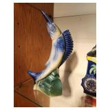 Lot of (2) Whisky Decanters - 1974 Erza Brooks Commemorative American Legion 56th National Convention Miami Beach, 1970 Erza Brooks Marlin Sailfish Nautical