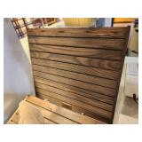 Lot of (4) Slotted Stained Wood Display Stands