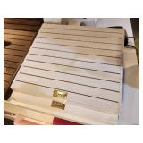 Lot of (4) Slotted Stained Wood Display Stands