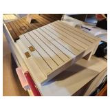 Lot of (4) Slotted Stained Wood Display Stands