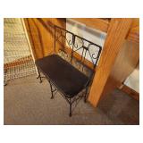 Vintage Wrought Iron Ice Cream Parlor Settee 22 1/2" x 11" x 24"