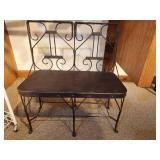 Vintage Wrought Iron Ice Cream Parlor Settee 22 1/2" x 11" x 24"