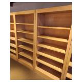 Lot of (2) Custom Made Solid Maple Wood Book Cases with (5) Adjustable Shelves 35" x 17" x 6