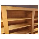 Lot of (2) Custom Made Solid Maple Wood Book Cases with (5) Adjustable Shelves 35" x 17" x 6