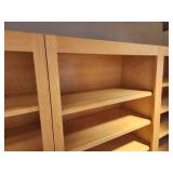 Lot of (2) Custom Made Solid Maple Wood Book Cases with (5) Adjustable Shelves 35" x 17" x 6
