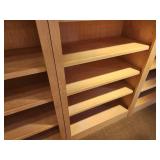 Lot of (2) Custom Made Solid Maple Wood Book Cases with (5) Adjustable Shelves 35" x 17" x 6