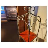 Wood Shelf / Metal Frame Decorative Display Rack 4-shelf 9" x 9" x 58"