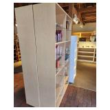 Light Natural Wood Shelving / Display Unit with (3) Wood Shelves and (3) Glass Shelves Each Side 44 1/2" x 14 1/2" x 78"