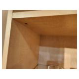 Light Natural Wood Shelving / Display Unit with (3) Wood Shelves and (3) Glass Shelves Each Side 44 1/2" x 14 1/2" x 78"