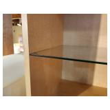 Light Natural Wood Shelving / Display Unit with (3) Wood Shelves and (3) Glass Shelves Each Side 44 1/2" x 14 1/2" x 78"