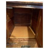 Antique Oak Highboy Chest of Drawers with Mirror