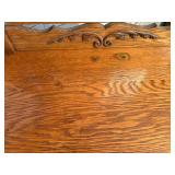 Antique Oak Highboy Chest of Drawers with Mirror