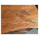 Antique Oak Highboy Chest of Drawers with Mirror