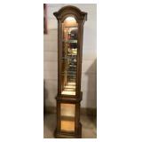 Lighted Wood Curio Cabinet with Glass Shelves