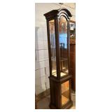 Lighted Wood Curio Cabinet with Glass Shelves