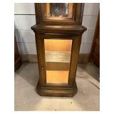 Lighted Wood Curio Cabinet with Glass Shelves