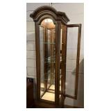 Lighted Wood Curio Cabinet with Glass Shelves