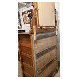 Antique Oak Highboy Chest of Drawers with Mirror