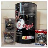 Dale Earnhardt Sr. Metal Can and 3 Ornaments