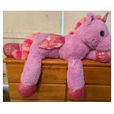 Large Pink Stuffed Plush Unicorn Toy