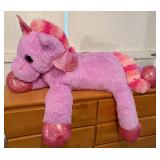 Large Pink Stuffed Plush Unicorn Toy