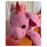 Large Pink Stuffed Plush Unicorn Toy