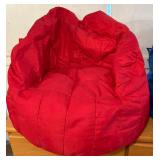 2 Big Joe Bean Bag Chairs and 1 Foot Stool Bean Bag