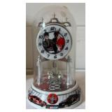 Dale Earnhardt Sr and Jr Glass Domed Porcelain Anniversary Clock