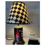 Dale Earnhardt Table Lamp and Crystal Glass Etched Paperweight