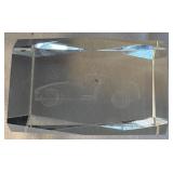 Dale Earnhardt Table Lamp and Crystal Glass Etched Paperweight