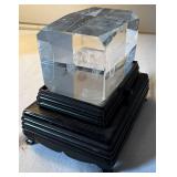 Dale Earnhardt Table Lamp and Crystal Glass Etched Paperweight