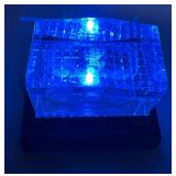 Dale Earnhardt Table Lamp and Crystal Glass Etched Paperweight