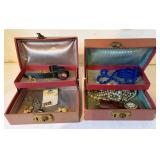 Vintage Jewelry Boxes with Costume Jewelry