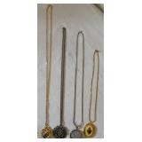 Costume Jewelry - 4 Necklaces with Pendants