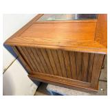 Mission Style Coffee Table with Glass Top